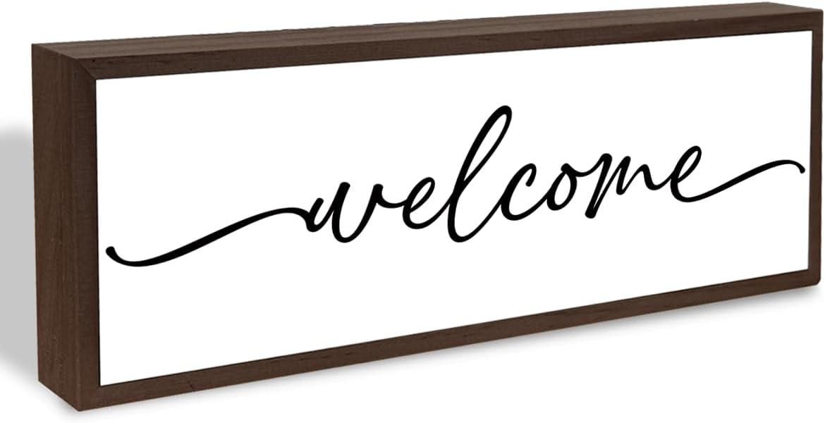 51oDtZ7UeOL._AC_SL1500_.jpg Welcome Wood Home Decor Signs, Welcome Simplicity Wood Plaque, Home Tabletop - Image 1
