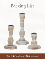 Rustic Candlestick Holder Decor: Farmhouse Wooden Candle Holders - Image 6