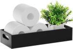 Toilet Tray for Bathroom, Bamboo Toilets Paper Storage with Handles, Toilet - Image 8