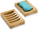 Soap Holder Soap Dish, Bamboo Soap Dish, 2 Pack Wood Bar Soap Holder - Image 8