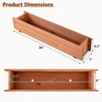 Raised Garden Bed, 36" x 7" x 6.5" Wooden Elevated Planter Box for Flower - Image 5