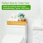 Toilet Tray for Bathroom, Bamboo Toilets Paper Storage with Handles, Toilet - Image 3