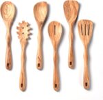 12 inch Olive Wooden Utensils for Cooking, Long Handle Wooden Spoons