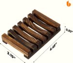 Natural Wooden Soap Dish Soap Saver Holder Soap Tray for Bathroom - Image 6