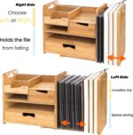 Bamboo Desk Organizer with Adjustable File Holder, Mail Organizer Countertop - Image 4