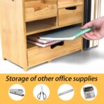 Bamboo Desk Organizer with Adjustable File Holder, Mail Organizer Countertop - Image 5