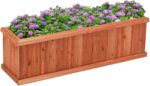 Raised Garden Bed, Outdoor Rectangle Flower Beds with Bottom Panels