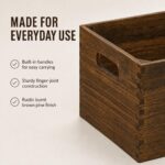 5 Pack Wooden Crates for Display Nesting Wood Crate for Storage with Handle - Image 5
