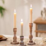 Rustic Candlestick Holder Decor: Farmhouse Wooden Candle Holders