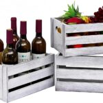 Storage Crates 3 Pcs Wooden Crates Decor Boxes, Rustic White Nested Crate