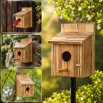 Wooden Birdhouse with Lift-Up Front Cleaning Door - Image 4