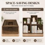 5 Pack Wooden Crates for Display Nesting Wood Crate for Storage with Handle - Image 4