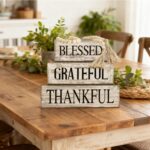 4 Pcs Farmhouse Table Decor Rustic Stacked Wooden Block Sign - Image 5