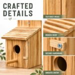 Wooden Birdhouse with Lift-Up Front Cleaning Door - Image 7