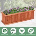 Raised Garden Bed, Outdoor Rectangle Flower Beds with Bottom Panels - Image 4