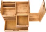 Bamboo Desk Organizer with Adjustable File Holder, Mail Organizer Countertop - Image 3