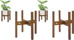 Adjustable Plant Stand Indoor, Bamboo Mid Century Modern Plants Stands - Image 7