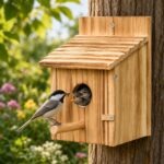 Wooden Birdhouse with Lift-Up Front Cleaning Door - Image 3