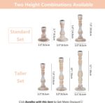 Rustic Wooden Candlestick Holders, Set of 3, Whitewashed - Image 2