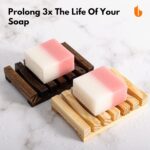 Natural Wooden Soap Dish Soap Saver Holder Soap Tray for Bathroom - Image 4