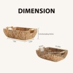 Water Hyacinth Storage Baskets with Wooden Handles, Large Wicker Baskets - Image 6