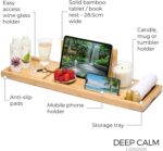 Bathtub Tray Caddy - Bamboo Foldable Bath Tub Table, Expandable Bath Tray - Image 2