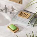 Soap Holder Soap Dish, Bamboo Soap Dish, 2 Pack Wood Bar Soap Holder - Image 5
