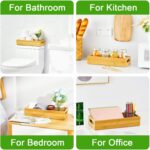 Toilet Tray for Bathroom, Bamboo Toilets Paper Storage with Handles, Toilet - Image 4