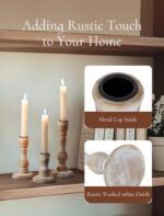 Rustic Candlestick Holder Decor: Farmhouse Wooden Candle Holders - Image 3