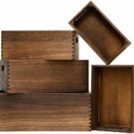 5 Pack Wooden Crates for Display Nesting Wood Crate for Storage with Handle