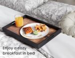 Set of 2 Wooden Serving Trays with Handles for Coffee Table - Image 2