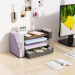 Wood Desk Organizers and Accessories with File Holder & Catalog Racks - Image 2