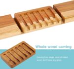 2 Pack Self Draining Soap Dishes, Teak Wood Soap Holder for Shower - Image 4