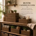 5 Pack Wooden Crates for Display Nesting Wood Crate for Storage with Handle - Image 8