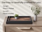 Set of 2 Wooden Serving Trays with Handles for Coffee Table - Image 3