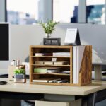 Wooden Mail Organizer, Desk Organizer with 3 Adjustable Shelves - Image 7