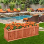 Raised Garden Bed, Outdoor Rectangle Flower Beds with Bottom Panels - Image 8