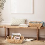 Water Hyacinth Storage Baskets with Wooden Handles, Large Wicker Baskets - Image 5