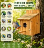 Wooden Birdhouse with Lift-Up Front Cleaning Door - Image 2