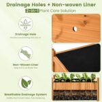 2-Pack 18" Fir Wood Outdoor Square Planter Boxes with Drainage Base - Image 6