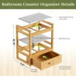 Bamboo Bathroom Organizer Countertop, 2 Tier Vanity Organizers and Storage - Image 2