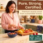 Non-Toxic Acacia Wood Cutting Board, Mineral Oil & Plastic Free, 16x11 - Image 5