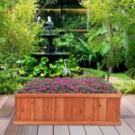 Raised Garden Bed, Outdoor Rectangle Flower Beds with Bottom Panels - Image 2