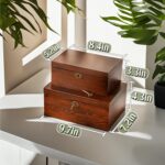 Wooden Box with Hinged Lid - 2 Pack - Vintage Decorative & Lockable Chest - Image 3