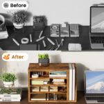 Wooden Mail Organizer, Desk Organizer with 3 Adjustable Shelves - Image 6