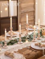 Rustic Candlestick Holder Decor: Farmhouse Wooden Candle Holders - Image 2