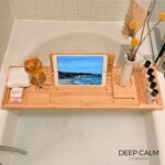 Bathtub Tray Caddy - Bamboo Foldable Bath Tub Table, Expandable Bath Tray - Image 7