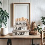 4 Pcs Farmhouse Table Decor Rustic Stacked Wooden Block Sign - Image 4