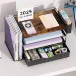 Wood Desk Organizers and Accessories with File Holder & Catalog Racks - Image 4
