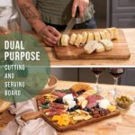 Acacia Wood Cutting Board and Chopping Board with Handle for Meat, Cheese - Image 2